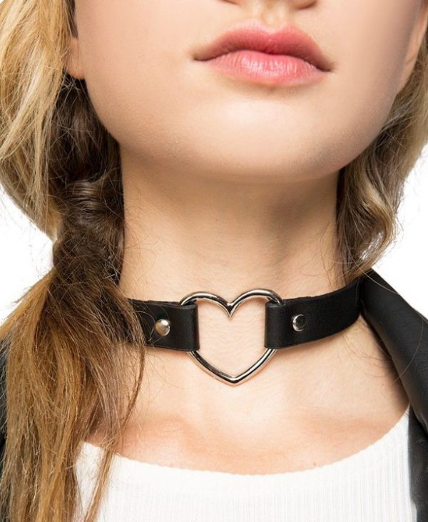 Choker Heart din Piele Ecologica