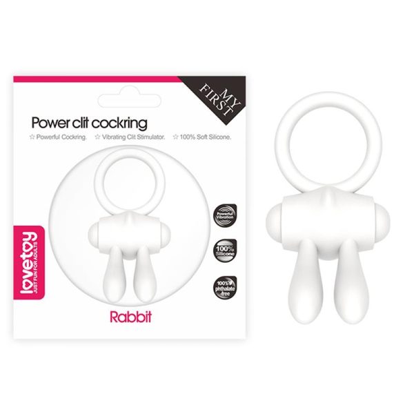 Inel Power Clit Cockring Silicon Alb