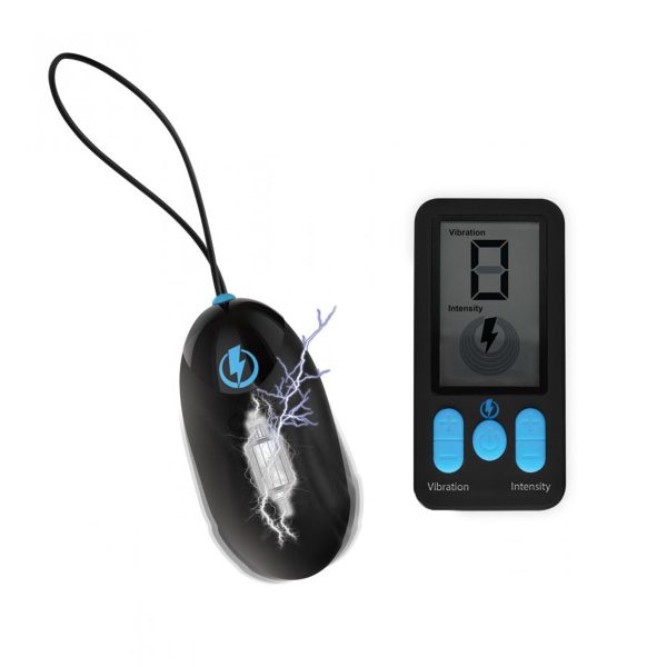 Ou Vibrator E-Stim Pro Remote Control 5 Functii Vibratii+Electrosocuri Silicone Negru