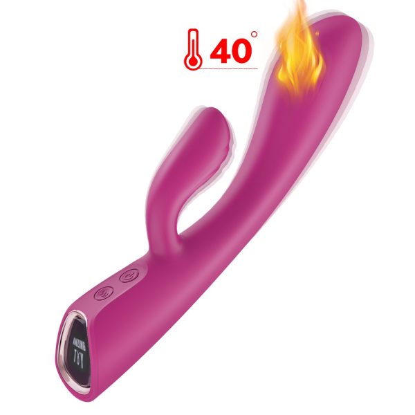 Vibrator Iepuras Ruffy Heating&Vibrations Silicon USB Rosu