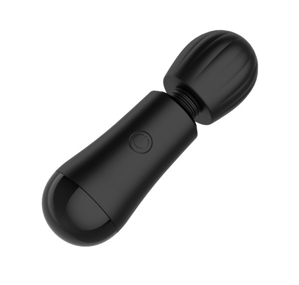 Vibrator Mini Wand Zakey 10 Moduri Vibratii Silicon Negru Passion Labs