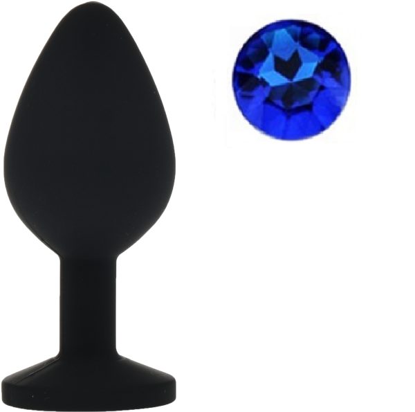 Dop Anal Silicone Buttplug Small Negru/Albastru Inchis Guilty Toys