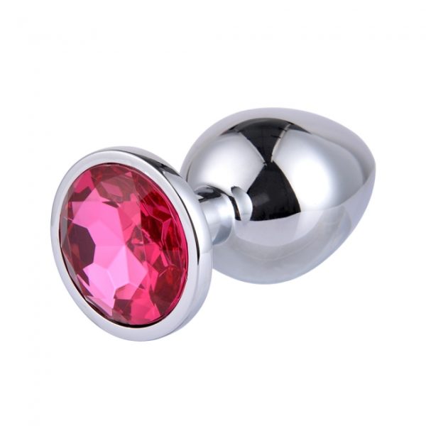 Dop Anal Metallic Buttplug Large Argintiu/Roz Inchis Passion Labs