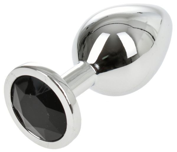 Dop Anal Metallic Buttplug Medium Argintiu/Negru Passion Labs