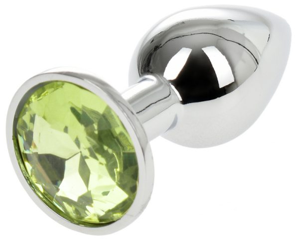 Dop Anal Metallic Buttplug Small Argintiu/Verde Deschis Passion Labs