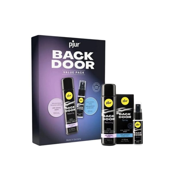 Set PJUR - BACK DOOR cu lubrifiant pe baza de silicon 100 ml si spray 20 ml